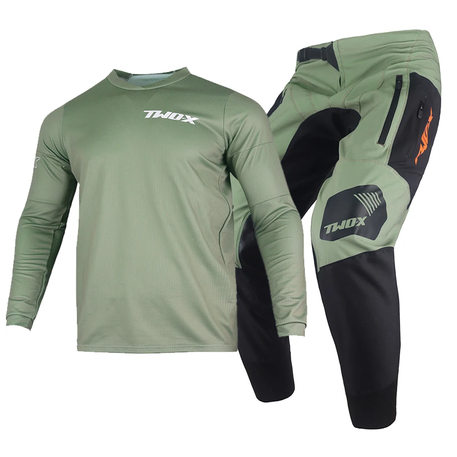 

Two-X Motocross MX Jersey And Pants Combo With Zip Pocket Offroad Racing Downhill Enduro Dirt Bike Gear Set Kits