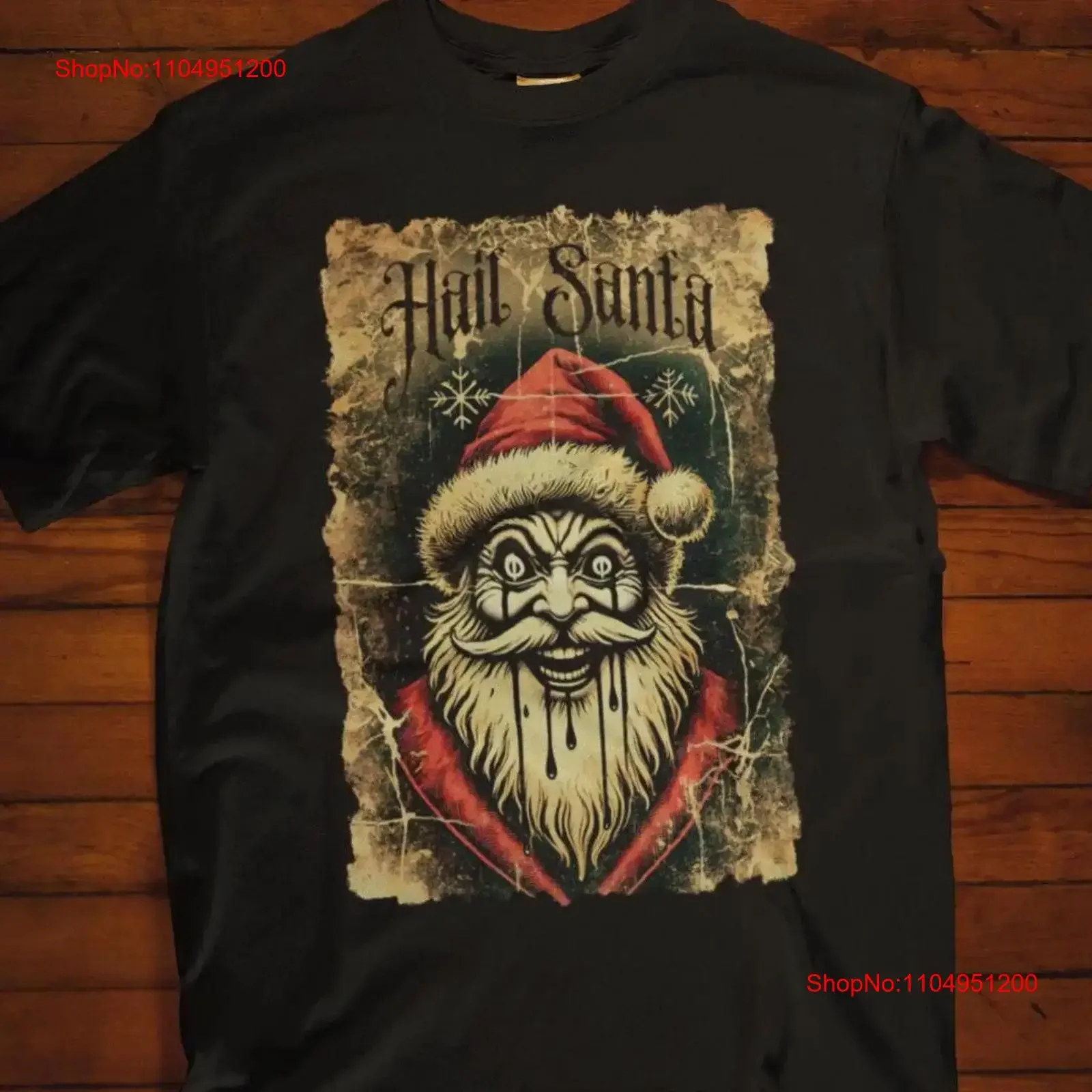 Salut Santa t-shirt Vintage Sinister Claus Design joyeux Creepmas coton ...