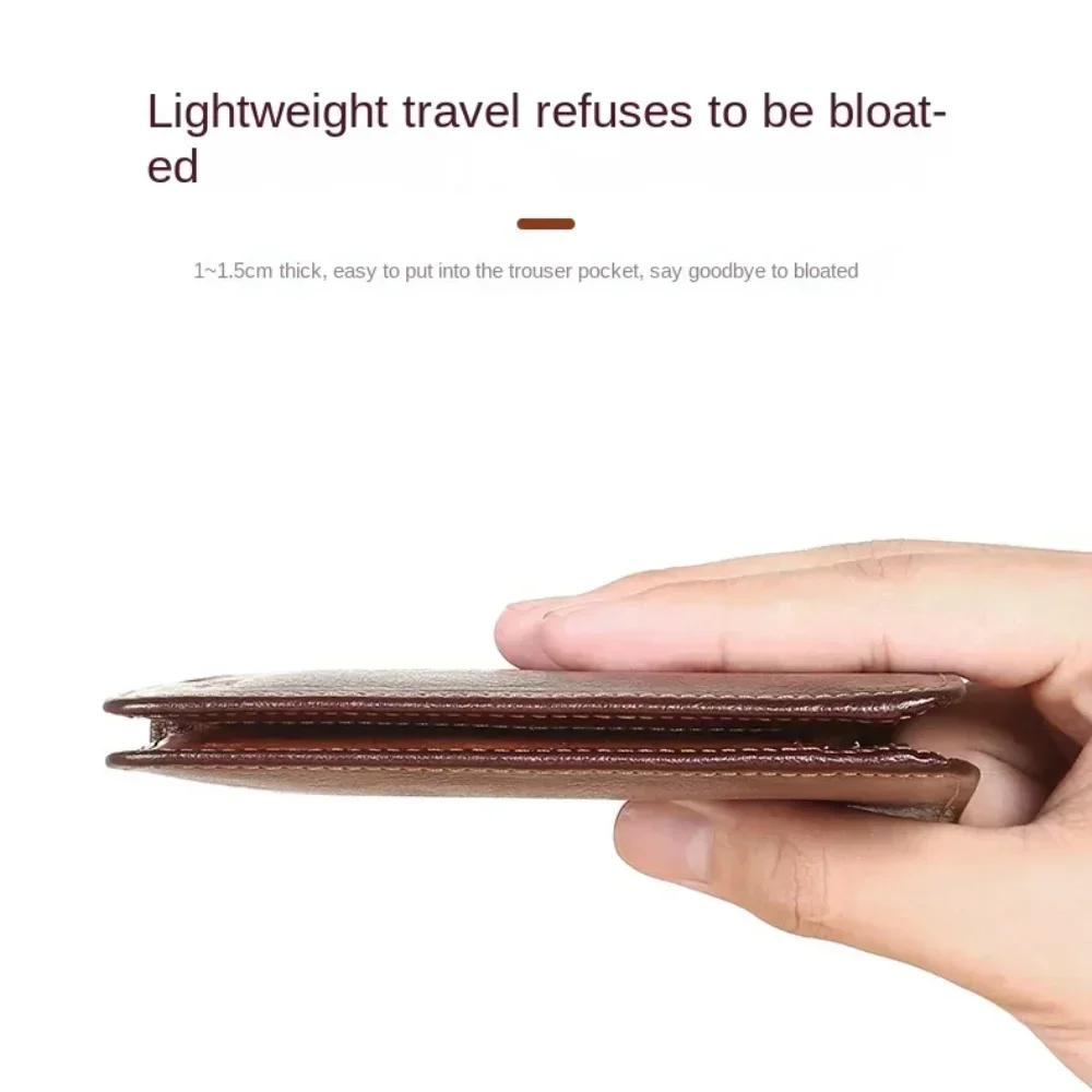 Premium Genuine Leather RFID Blocking Trifold Men's Wallet with ID Window and Card Holder