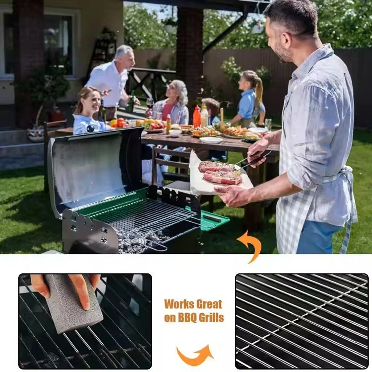 Brick Block Handheld BBQ Cleaning Stone Grill Barbecue Racks Cleaning Brush
