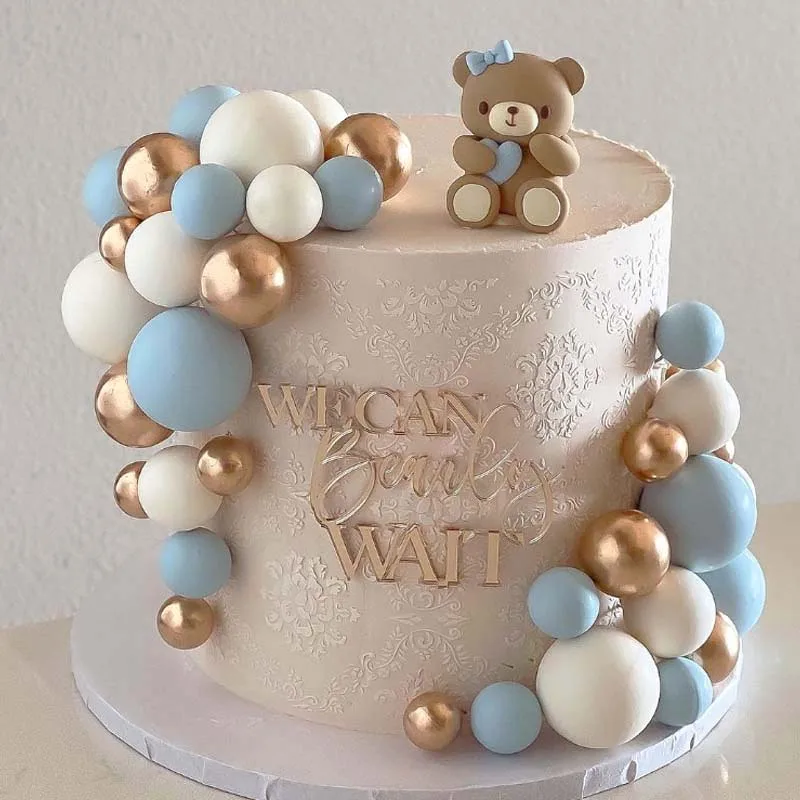 Boy Bear Baby Shower Cake 46Pcs/Set Baby Shower Bear Cake Toppers