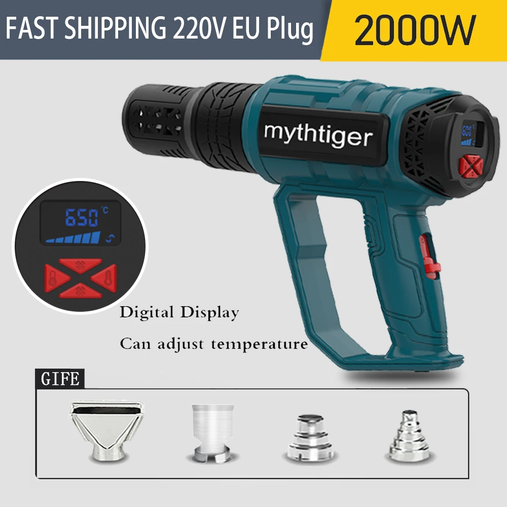 New 2000w 2022 Hot Aair Gun Eu Industrial Electric Adjustable