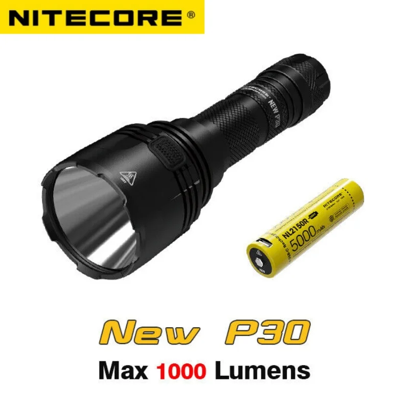 

NITECORE NEW P30 Waterproof Flashlight XP-L HI V3 LED Tactical 1000 Lumens 8 Working Modes Hunting Torch Searchlight Spotlight