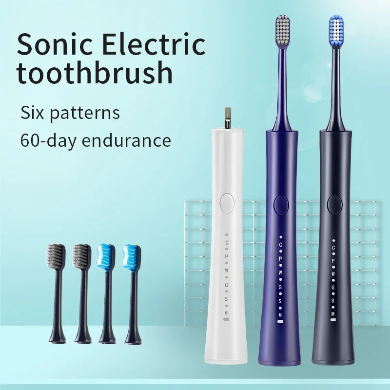 Sonic Electric Toothbrush Adult Timer Brush IPX7 Waterproof 6 Modes USB Charger Rechargeable Tooth Brushes Replacement Heads Set sonic electric toothbrush 5 modes 4 8 electric toothbrush heads attachments rechargeable tooth brush ultrasonic sound brush