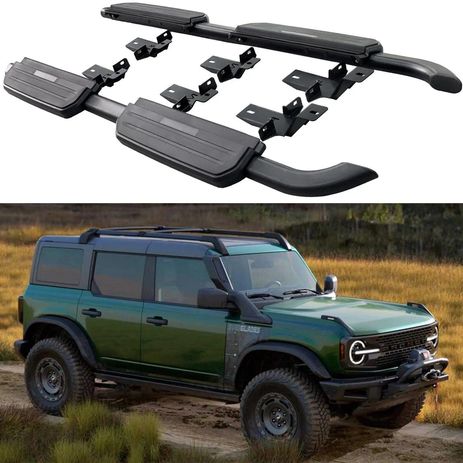 

Side Steps Fits for Ford Bronco 4 Door 2021 2022 Running Board Nerf Bar Foot
