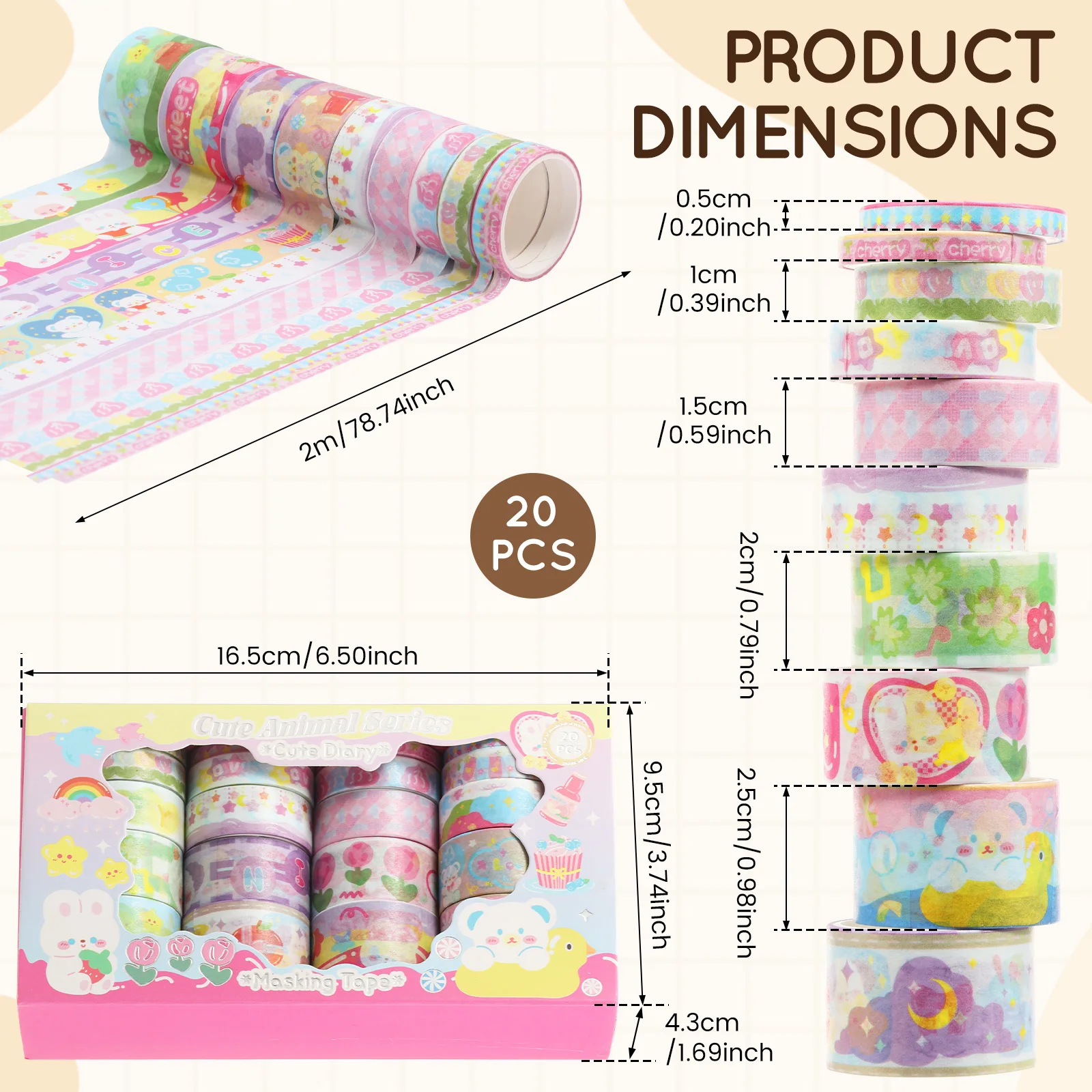 Washi 테이프 세트 종이 DIY 장식 공예 선물 장식 학생 문구 용품을위한 스크랩북 마스킹 스티커