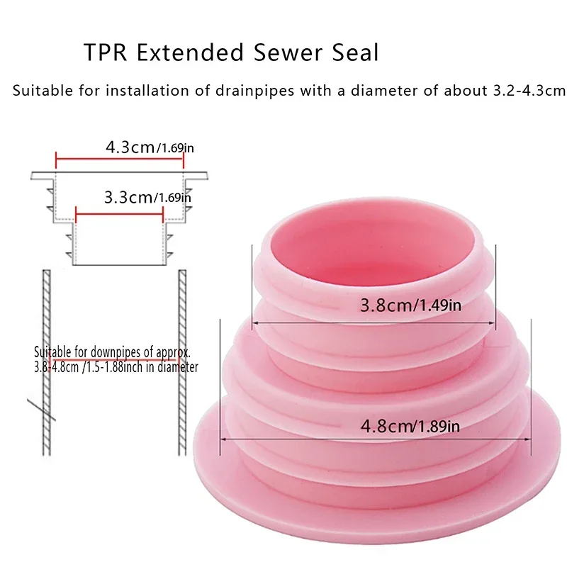 PP Insect Proof Anti-odor Sealing Cover Sewer Pipe Seal Ring Washing Machine Pipe Connector Floor Drain Plug Kitchen Bathroom