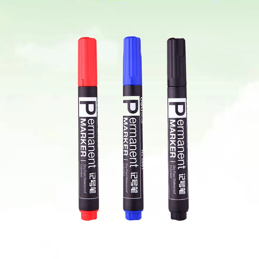 

3pcs Marker Oil-Based Ink Fast Dry Waterproof Colorfast Medium Point Paint Sketch Permanent Markers for Drawing Art Supplies