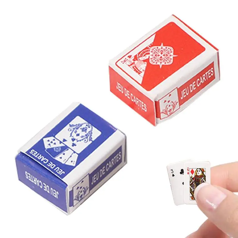 

Small Playing Cards Miniature Dollhouse Table Games Poker Card Set Dollhouse Furniture Accessories Decoration Toys For Travel