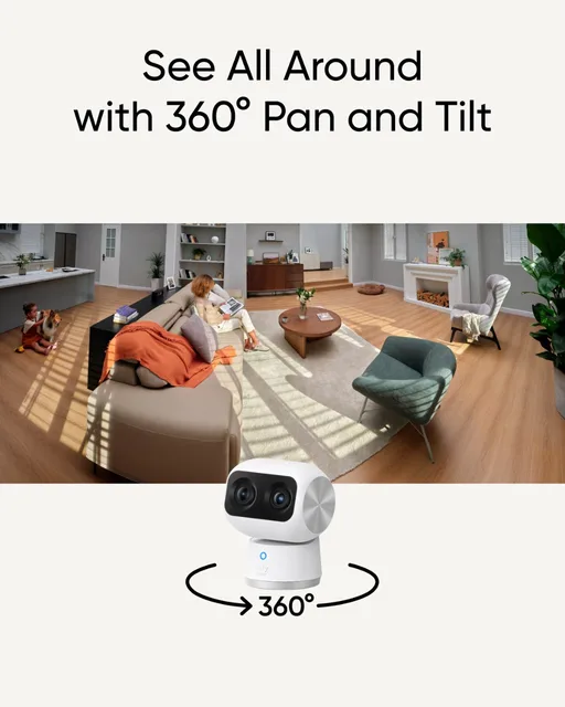 eufy Security Indoor Cam S350 Dual Cameras 4K 8MP Baby Security Camera 8× Zoom 360° PTZ Human/Pet AI Wifi Surveillance Cam 5