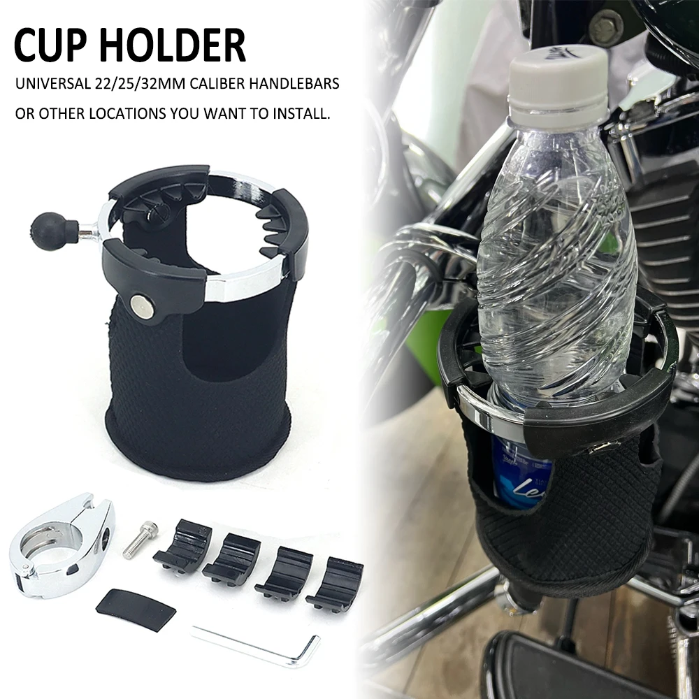 

22MM 25MM 32MM Caliber Roll Bar Handlebar Water Bottle Drinking Drink Cup Basket Holder Support Bracket All Motorcycle Universal