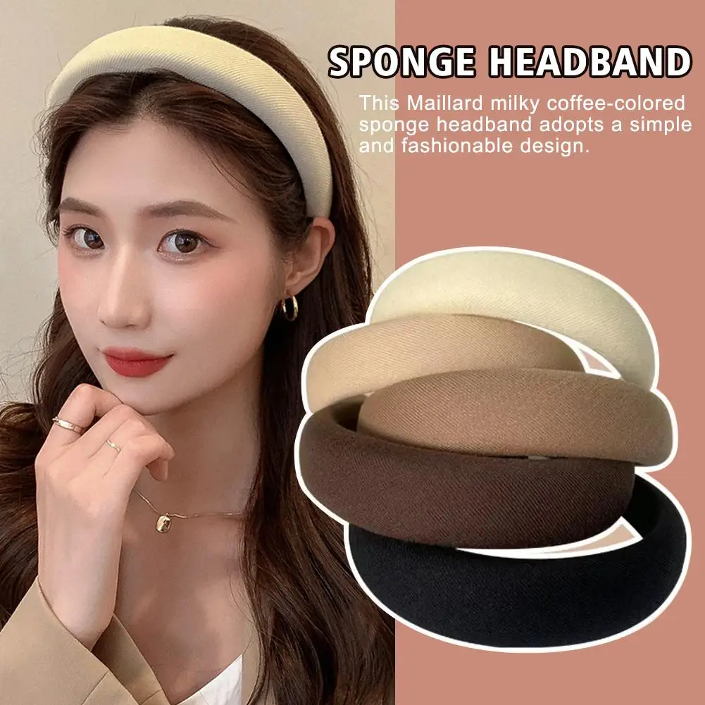 

Fashion Sponge High Skull Top Hair Hoop Hair Bands for Women Girls Solid Color Headbands Wide Hairband Hair Accessories Hea H2N8