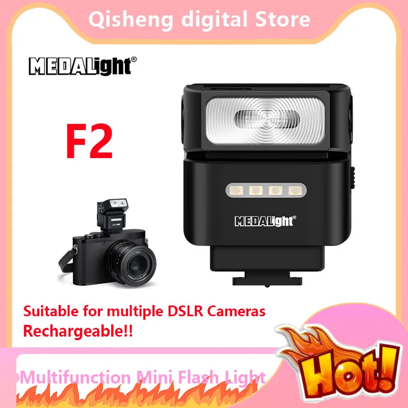 Medalight F2 Rechargeable Mini Camera Flash Lamp Profession Fit