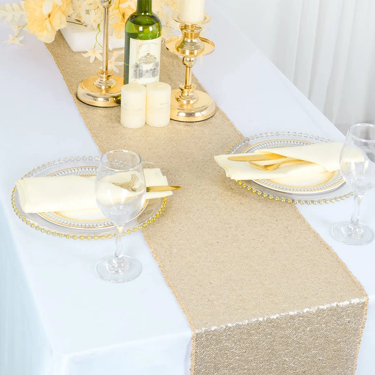 New Table Runner 30x180cm Sequin Polyester Fiber Colorful Table Flag Birthday Wedding Party Decoration Table Linen Home Supply