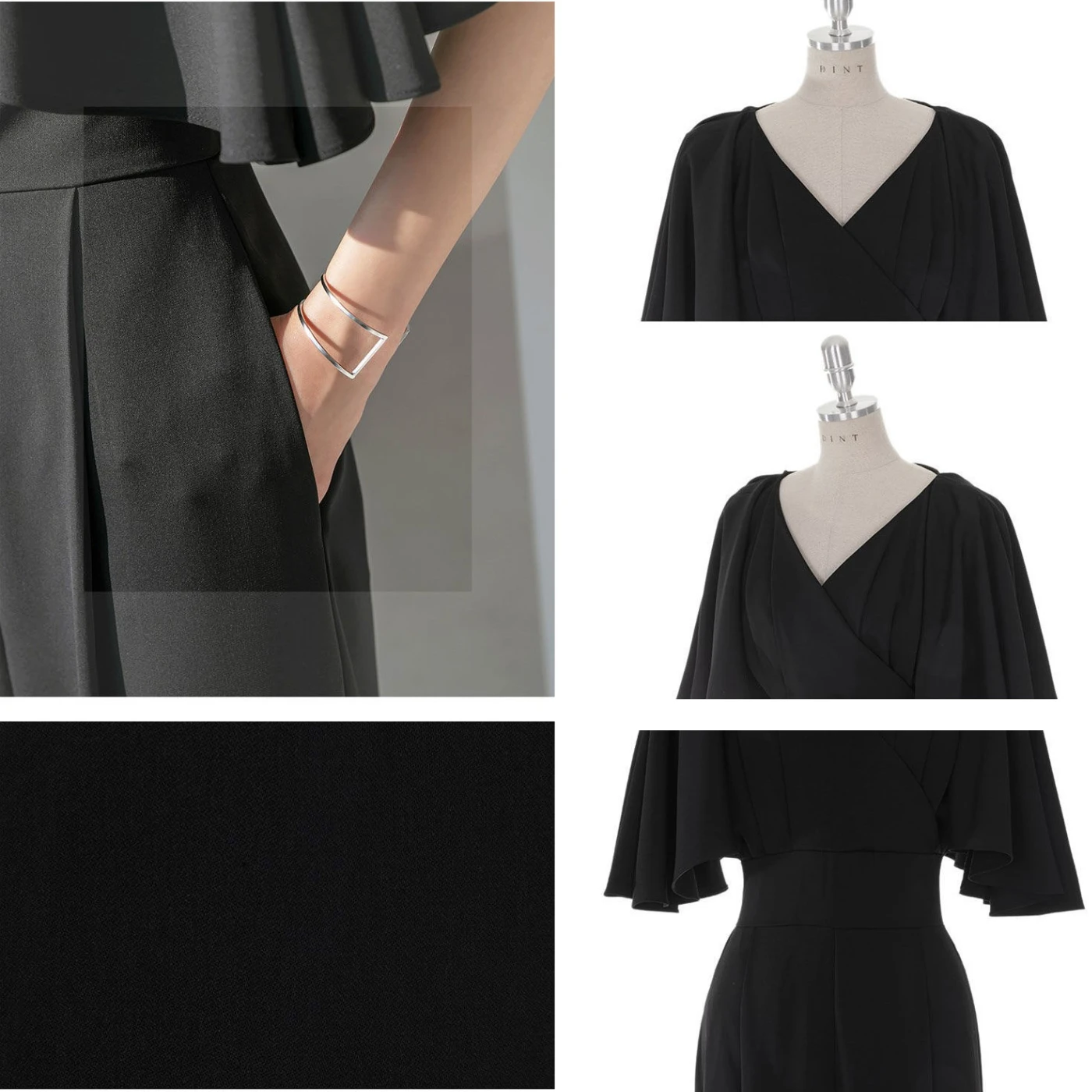 Flying Short-sleeve Jumpsuits Women Loose S-4XL V-neck Black Wide Leg Simple Elegant Office Ladies New Arrivals Summer Fashion