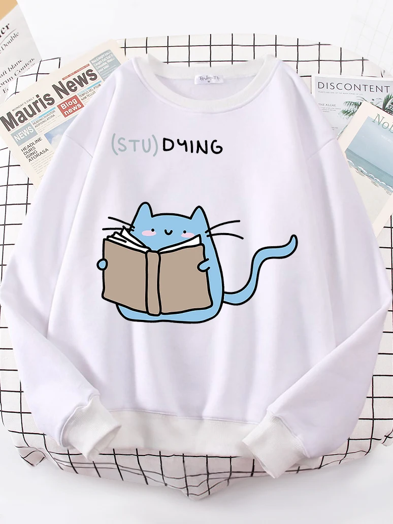 thumbnail image 1 of Sudadera con capucha para mujer, suéter de gran tamaño con estampado de gato, moda coreana, Kawaii, Animal, novedad de 2022, 1 of 5
