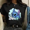 Gothic Stitch Funny Cartoon T Shirt Women Lilo Stitch T-shirt Graphic Y2K Tops Tshirt Hip Hop Tees Female Clothes Goth 4