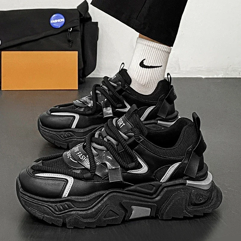 Men's Shoes 2024 Spring New Trend Versatile Outdoor Leisure Popular Popular Item Niche Design Thick Sole Dad Trendy Shoes39-45 2