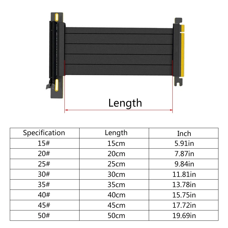 Placa de alta velocidade pci-e 4.0 x16 flexível cabo adaptador de porta de expansão pci express conector placas gráficas pci