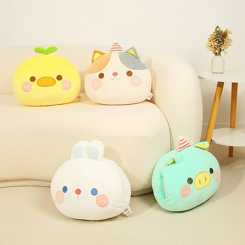 

Cute cartoon animal plush toys, warm hands for students and children, warm hands for nap, little yellow duck cat pillow