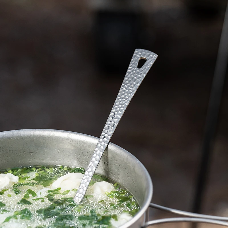 Boundless Voyage Long Handle Titanium Soup Ladle For Camping Cookware_voghion.com