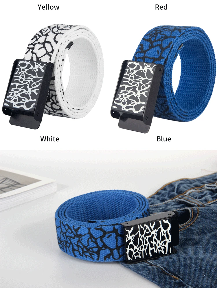 3,8cm Unisex Modischer Verstellbarer Lässiger Polyester-Leinengürtel 43 Zoll Denim Taillengürtel – Detail 8