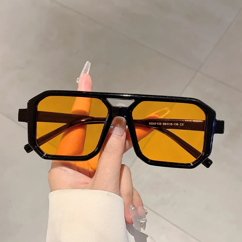 1/3 Pcs Trendy Quadratische Dekoration Shades Retro Oversize Gradienten Frauen Sonnenbrille Männer der Marke Sonnenbrille für Fahren Angeln