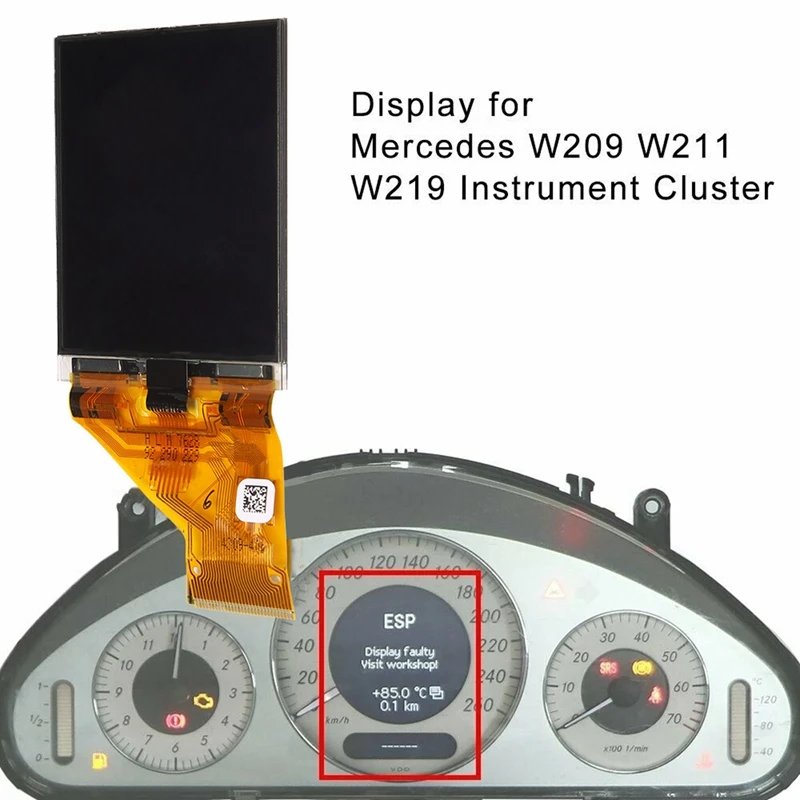 자동차 게이지 클러스터 LCD 디스플레이, 메르세데스 E 클래스 E320 E350 E500 E55 E63 W209 W211 W219 계기판 픽셀