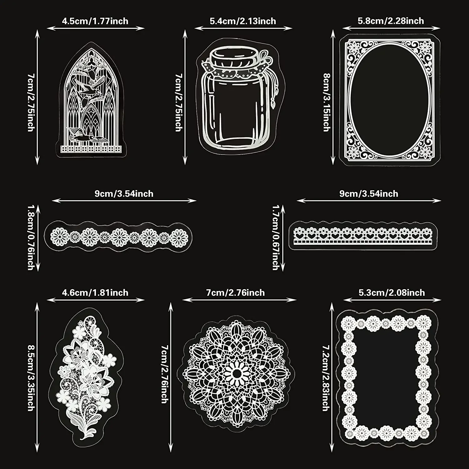 레이스 스티커 투명 애완 동물 사진 프레임 데칼 스티커 DIY 장식 스크랩북 일기 플래너 앨범 일기 노트, 30 개