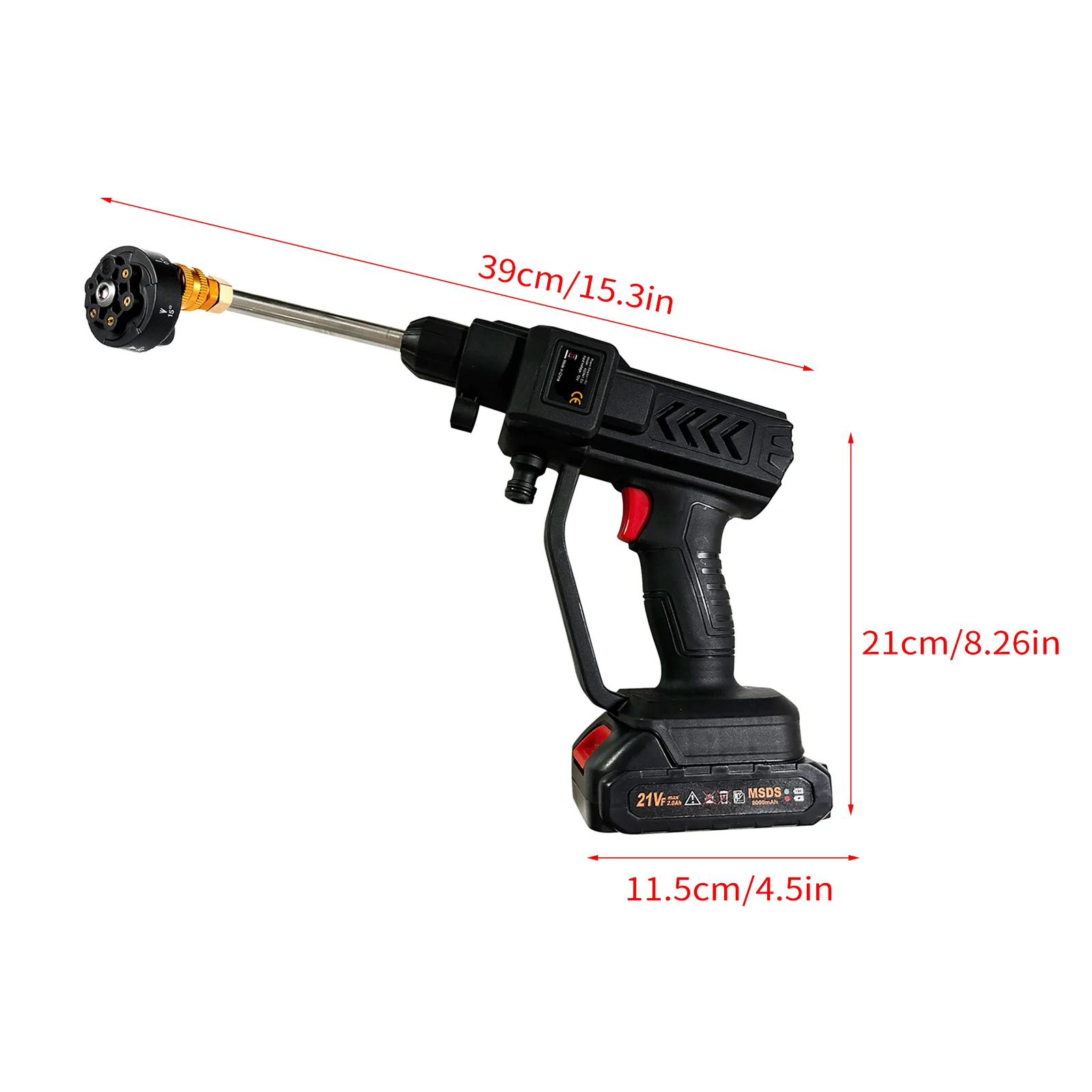 Cordless power washer 60Bar 300W High Power Washer Machine with Rechargeable Battery 5in1 Nozzles Cleaning Machine Water Gun
