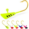 25pcs Fishing Hooks Painted Shad Dart Jig Heads Crappie Panfish Bass Lures Bait Goods Hooks Fishing Accessories 0.8g/2g 1