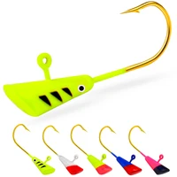 25pcs Fishing Hooks Painted Shad Dart Jig Heads Crappie Panfish Bass Lures Bait Goods Hooks Fishing Accessories 0.8g/2g 1