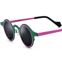 Lunettes de soleil rondes de luxe pour hommes et femmes, protection UV pure pour personnes âgées, lunettes de soleil de haute qualité, mode féminine, correspondance des couleurs, UV400 3