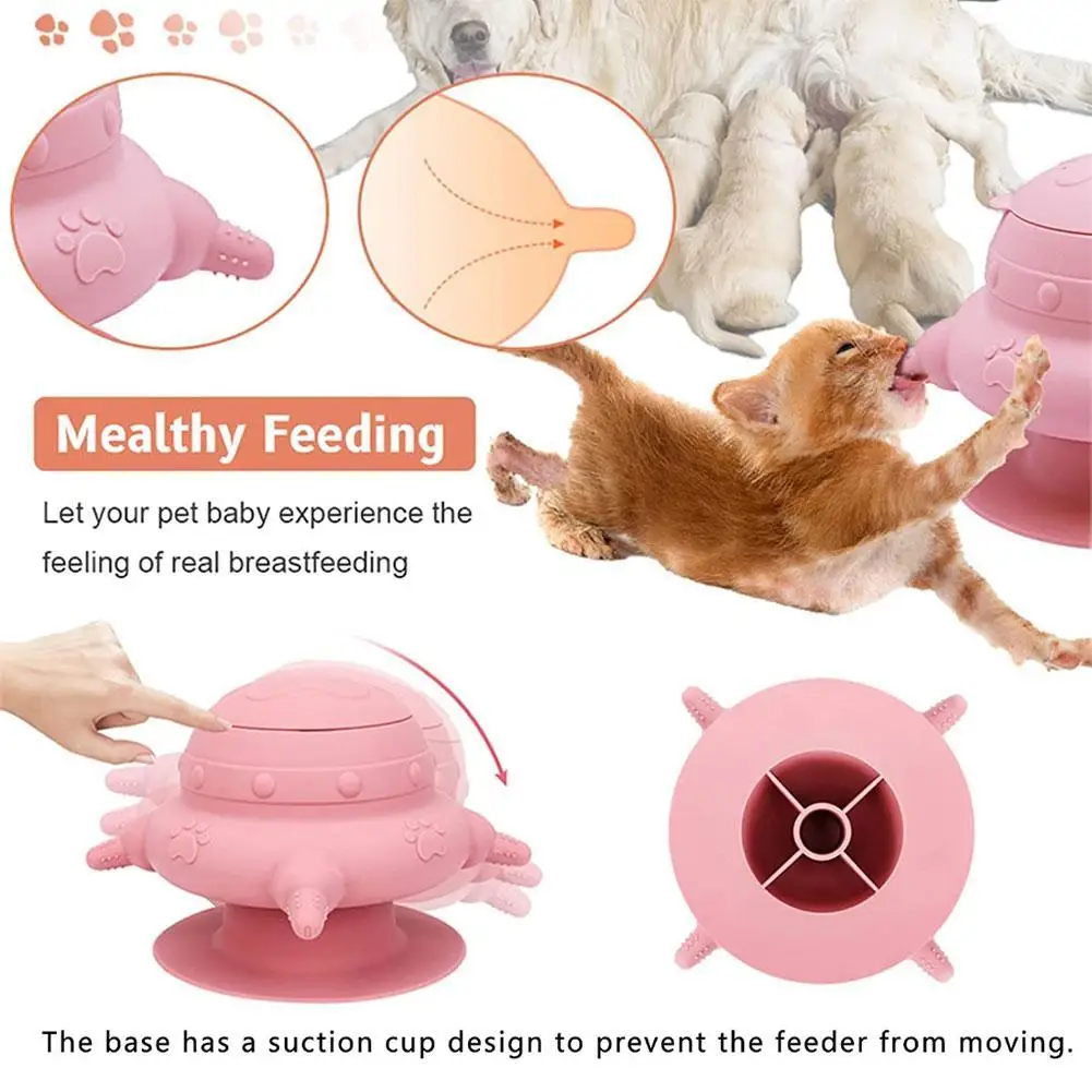 

Milk Feeder Puppy Kitten Nipple Feeders 4 Silicone Nipples Feeding Nursing Station Bowl For Kittens Puppies Pet Milk Feeder