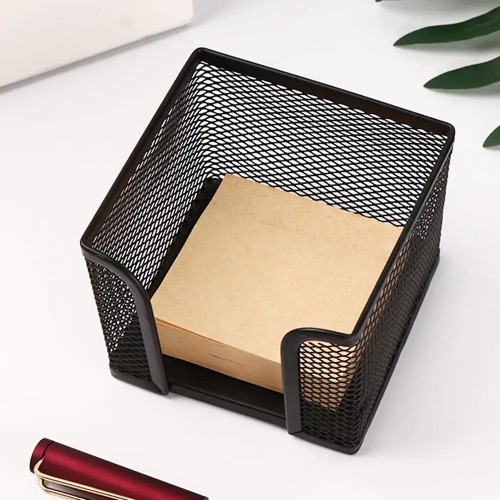 Pen Holder Stationery Organizer Office Stationery Desk Organizer Mesh Collection Pen Holder Note Pad Organizer Box Black Heavy Duty Metal Sticky Note Container