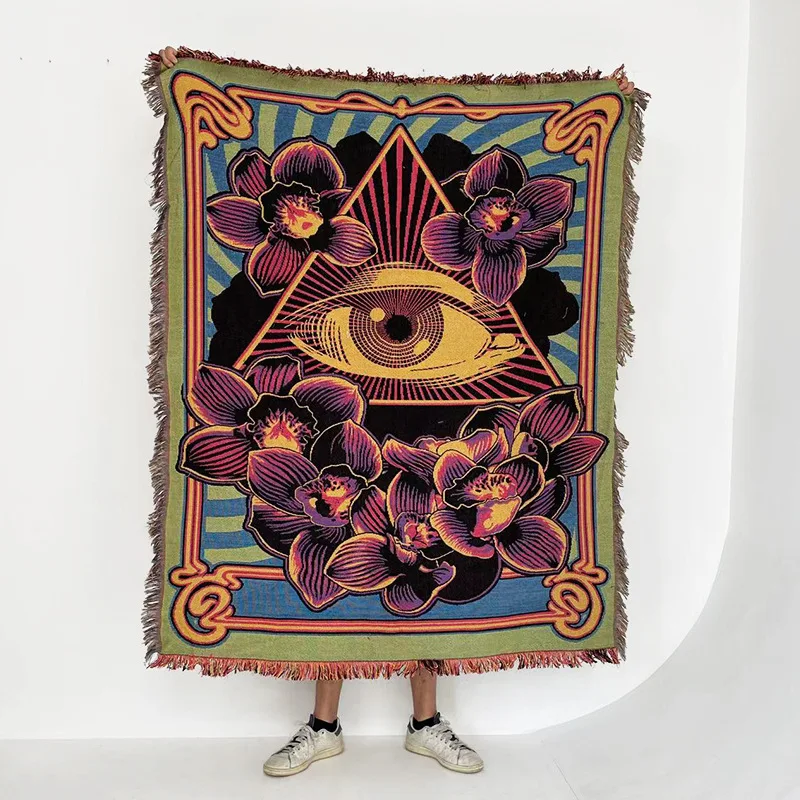 

Bohemian Style Blankets for Beds Sun Sofa Cover Vintage Throw Blanket for Bed Printing Tablecloth Knitted Picnic Mat