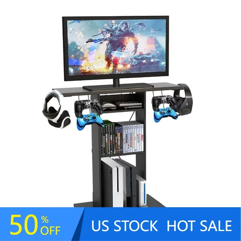 

Game Central Gaming Storage Center and TV Stand, Fits TVs up to 32", Black
