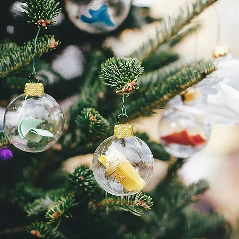 50/100/200Pcs Round Christmas Ornament Caps Hanger Strings Replacement Xmas Tree Ball Metal Cap for New Year Home DIY Decoration