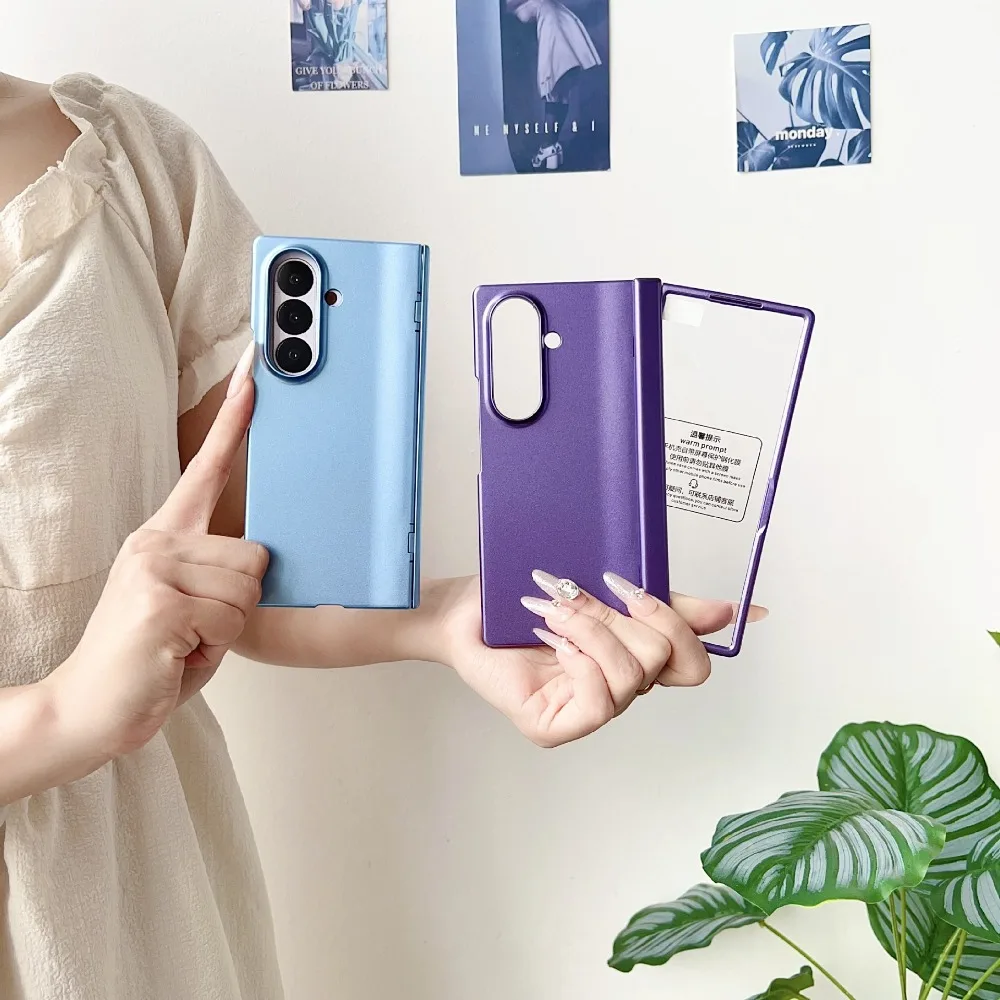 Matte Hinge Protective Phone Case with Screen Tempered Film and Back Cover