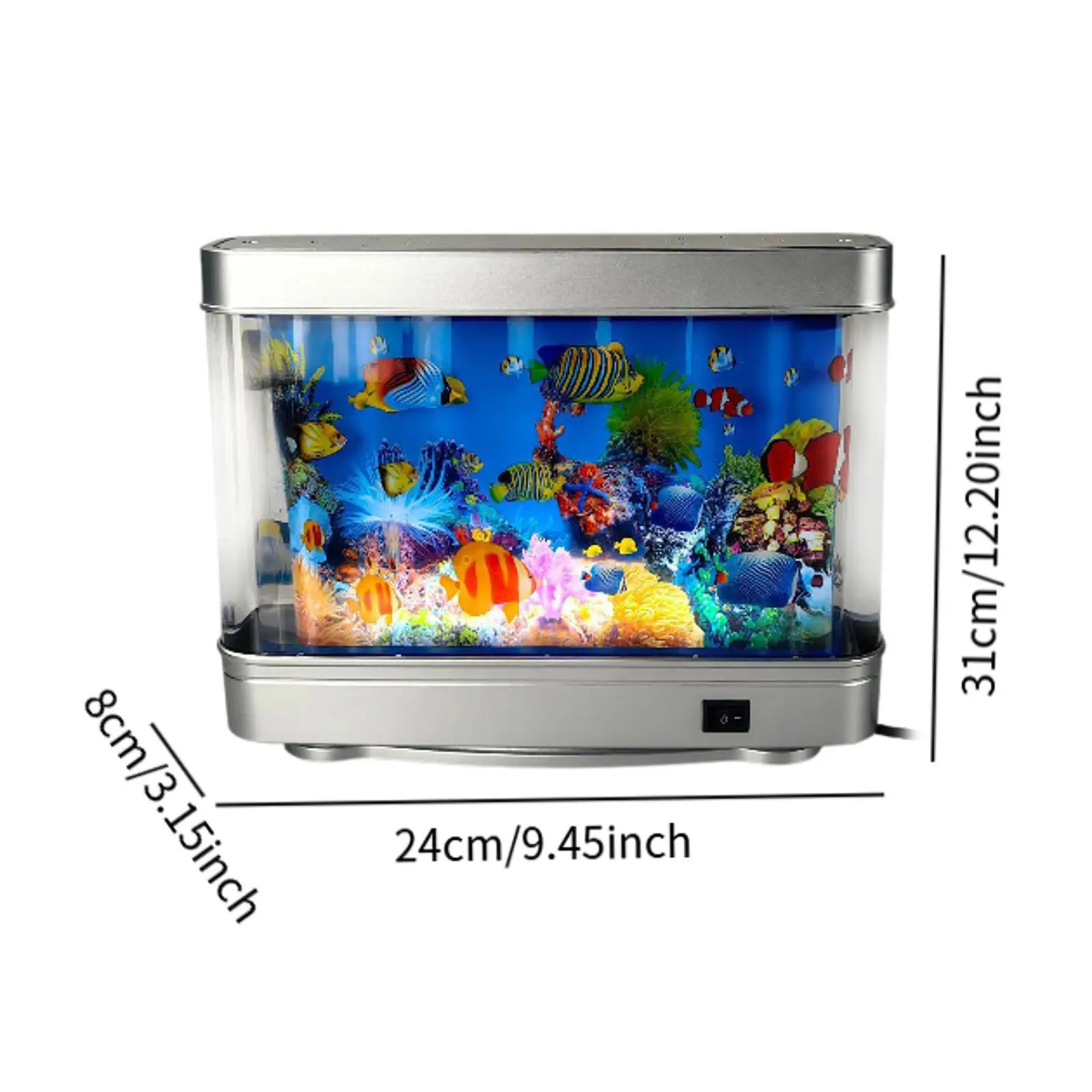 Fake Aquarium Decorative Lamp Desktop Ornament Gift Artificial Tropical Landscape for Home Holidays Halloween Bedroom Office Fake Aquarium Decorative Lamp Desktop Ornament Gift Artificial Tropical Landscape for Home Holidays Halloween Bedroom Office