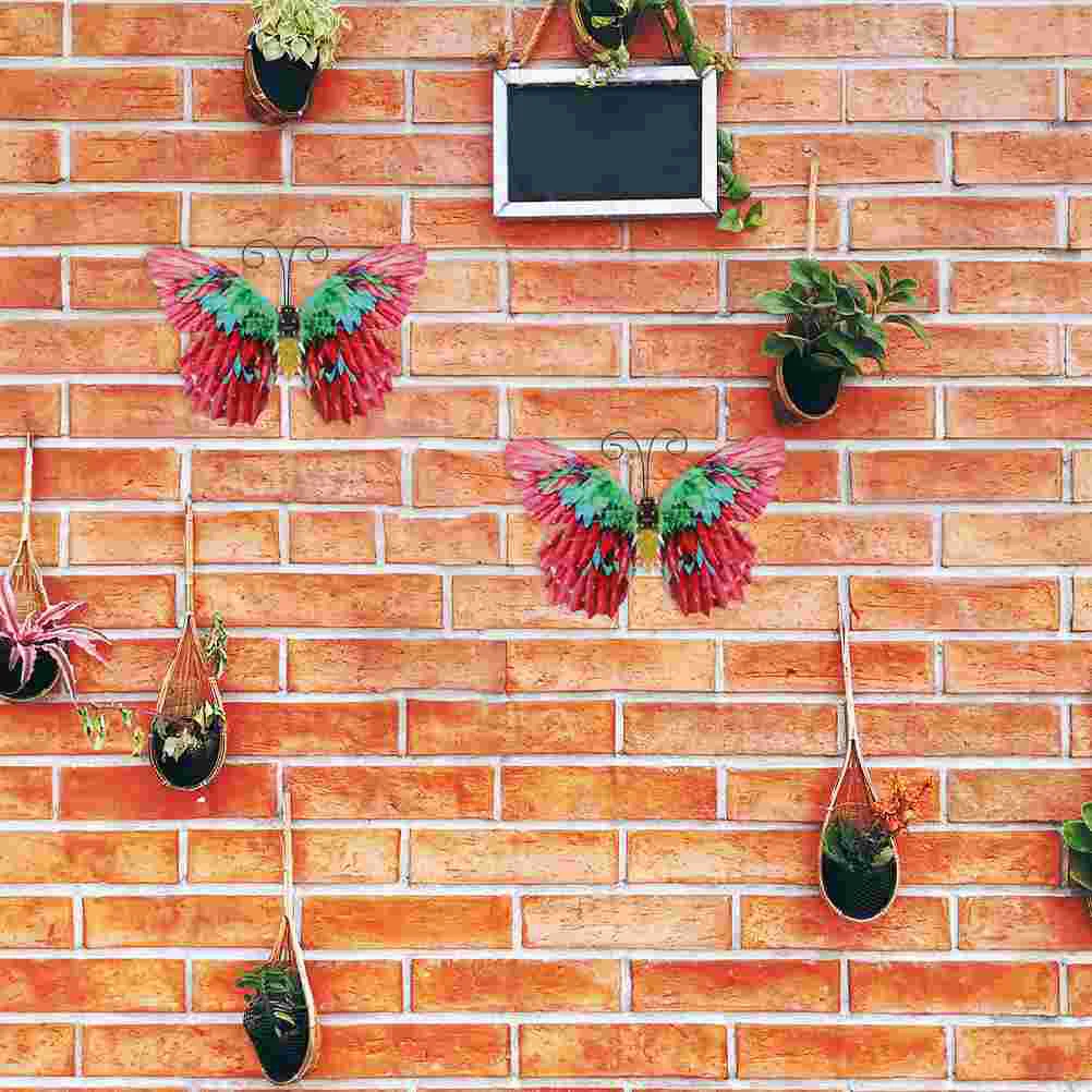 

2pcs Large Metal Butterfly Wall Decor Iron Sculpture Butterfly Decoration for Fence Patio