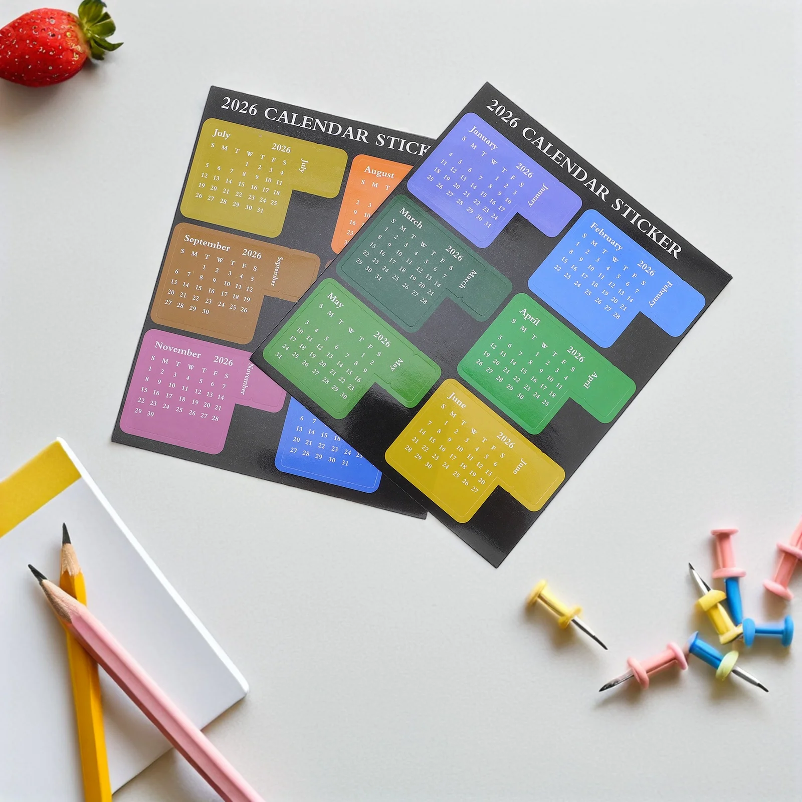 4/6 Sets Calendar Tab Stickers 2026 Monthly Calendar Index Tabs Sticker Adhesive Planner Decal For Journals Notebooks Scrapbooks