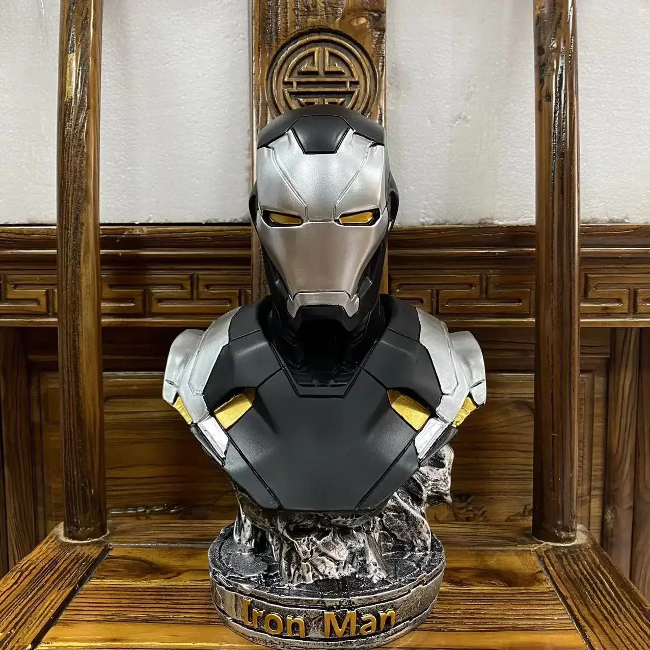 Avengers Iron Man Anime Periferiche Marvel Black Panther Busto 1:1 Figura Busto Soggiorno Ornamento Grande Collezione Di Resina Regalo