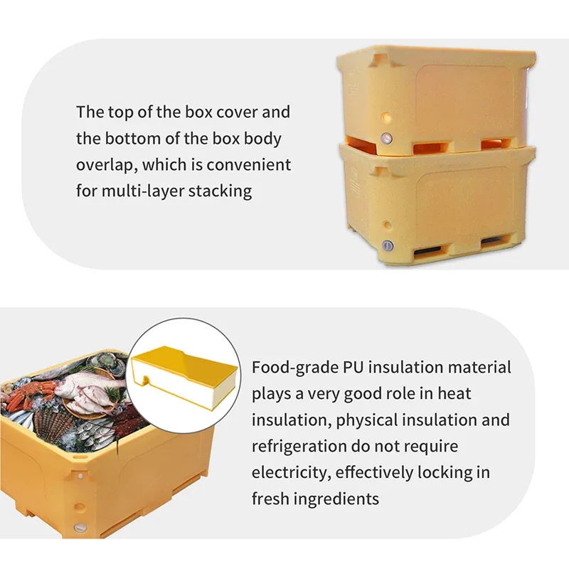 Factory Direct High Quality Plasticity Large Plastic Pallet Fish Box Containers For Seafood Transportation