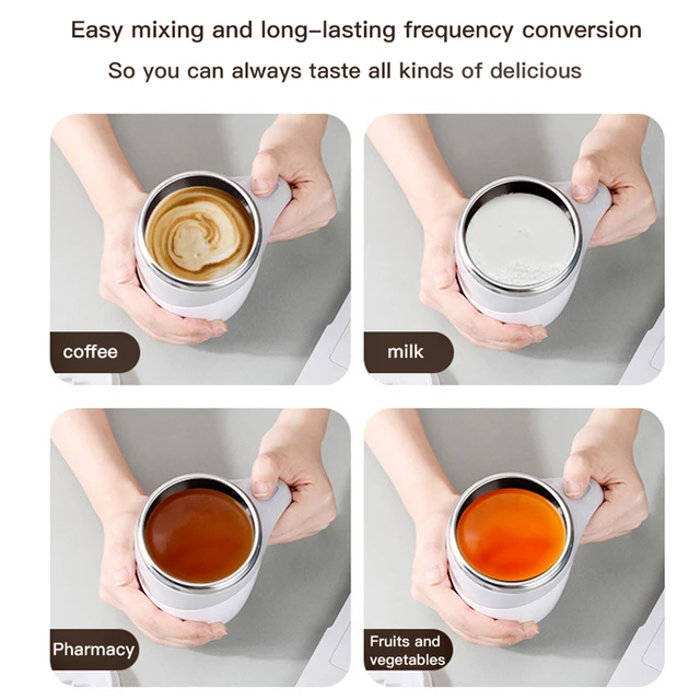 Automatic Magnetic Stirring Coffee Mug, Rotating Home Office Travel Mixing  Cup Funny Electric Stainless Steel Self Mixing Coffee Tumbler