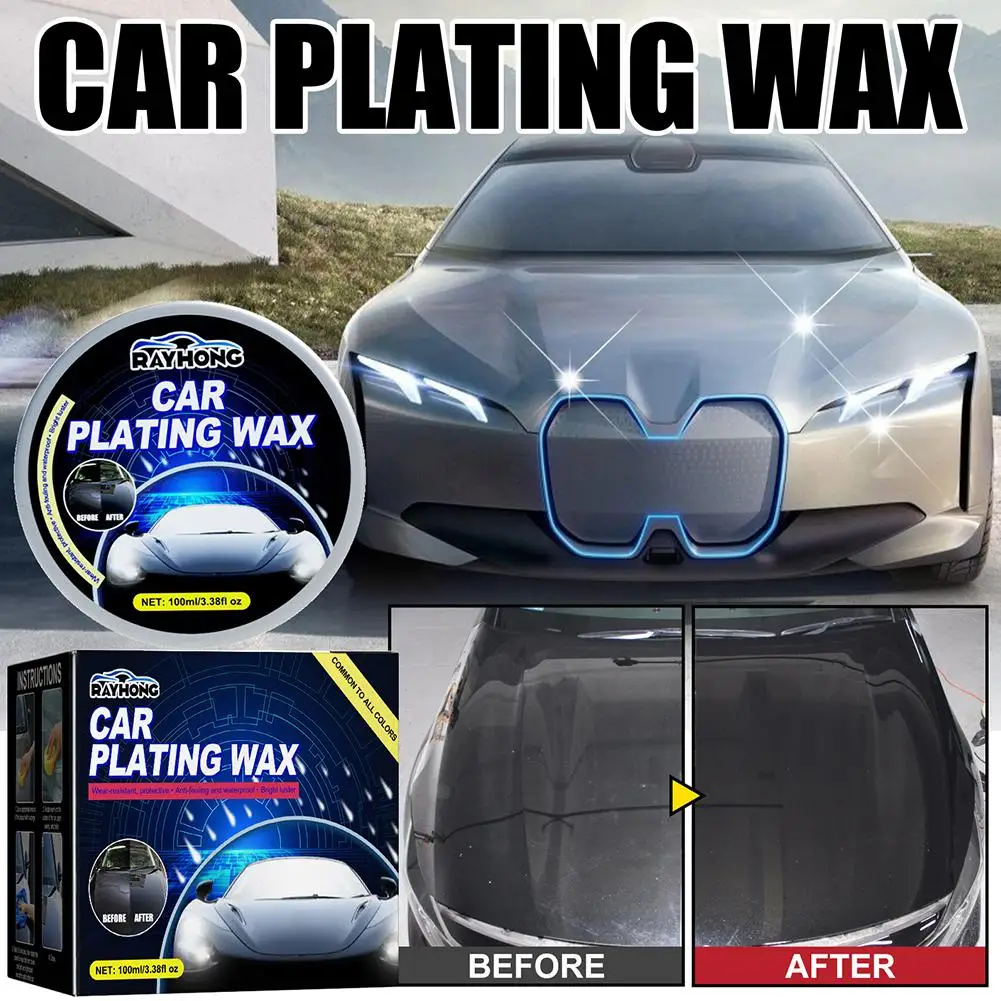 

110ML Car Wax Crystal Plating Hard Glossy Wax Layer Film Waterproof Coating Surfaces Black Car Polishin High-Gloss Solid Ce A2H0