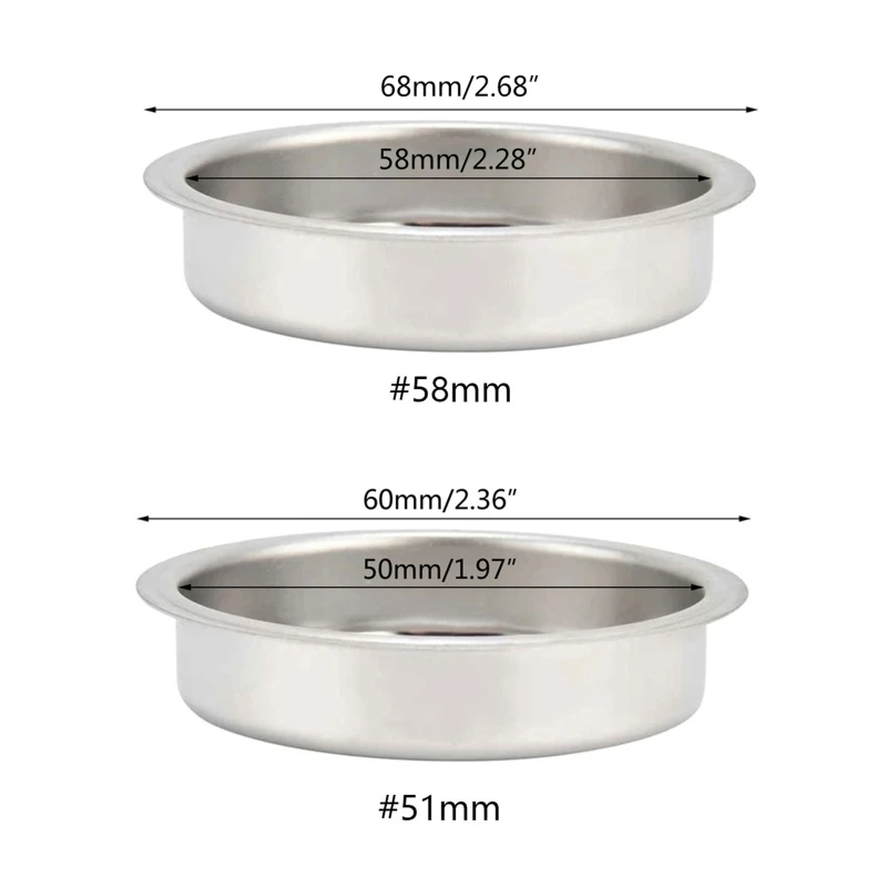 스테인레스 스틸 커피 블라인드 컵 51/58mm 2 크기 에스프레소 커피 머신 메이커 용 블라인드 필터 백 플러시 삽입 바구니