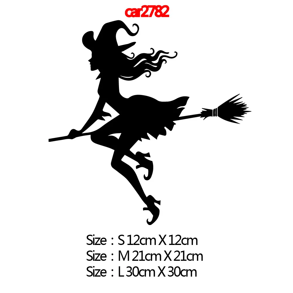 Vinyl Witch Auto Sticker - Creative Car Window Decal