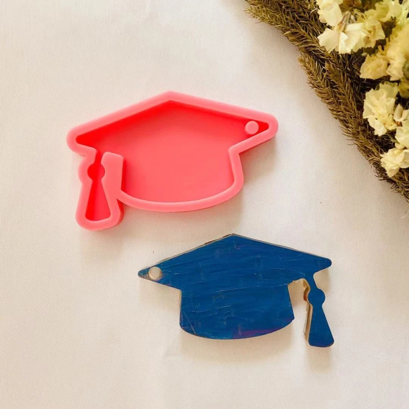 

Graduation Hat Keychain Epoxy Resin Mold Handmade Pendant Decor Silicone Mould