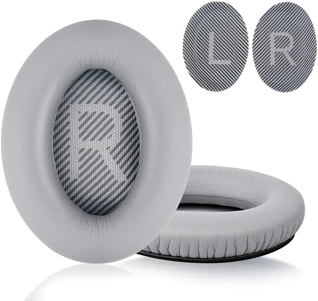 Cuscinetti Auricolari Ricambio Bose QC35 - Memory Foam Pelle Proteica Grigio